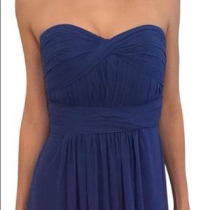 Monique Lhuillier cobalt blue chiffon dress